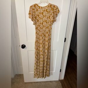 Floral Mustard Maxi Dress